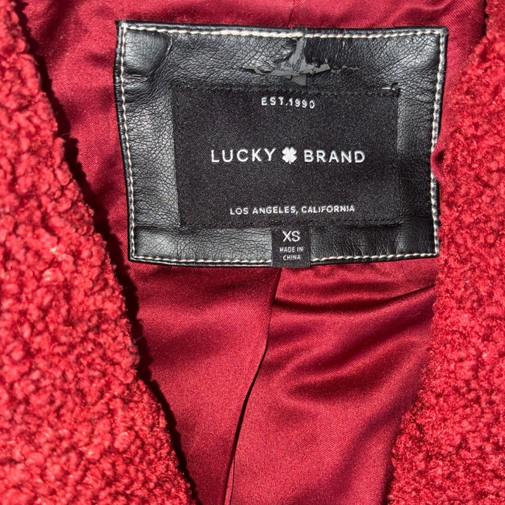 Lucky Brand Faux Fur Teddy Coat Fun Retro Funky Vibes - Picture 3 of 4